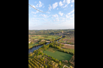 Vézac in the state Dordogne, France seen from above