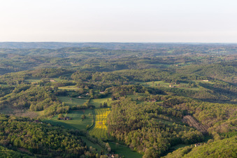 Aerial view of Castelnaud-la-Chapelle in the state Dordogne, France