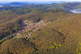 Aerial photograpy of From the north in Dörrenbach in the state Rhineland-Palatinate, Germany
