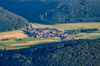 Village from the south in the district Eßlingen in Tuttlingen in the state Baden-Wuerttemberg, Germany