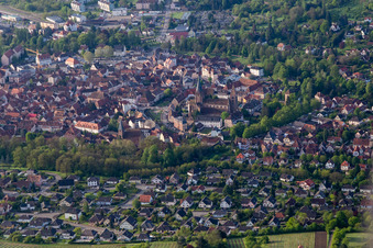 Wissembourg in the state Bas-Rhin, France from a drone