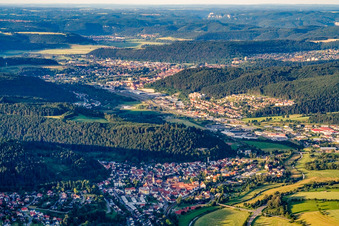 From the west in the district Möhringen in Tuttlingen in the state Baden-Wuerttemberg, Germany