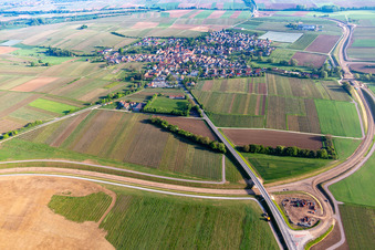Aerial photograpy of Bypass construction site in Impflingen in the state Rhineland-Palatinate, Germany