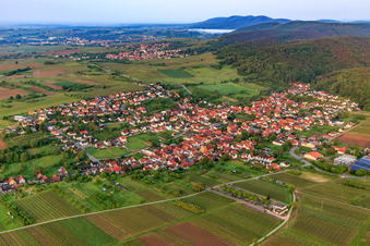 View of the winegrowing village from the northeast in Oberotterbach in the state Rhineland-Palatinate, Germany