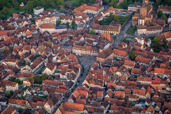 Wissembourg in the state Bas-Rhin, France from above