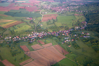 Gœrsdorf in the state Bas-Rhin, France seen from above