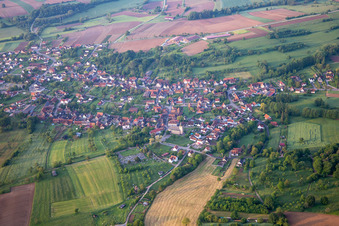 Oblique view of Preuschdorf in the state Bas-Rhin, France