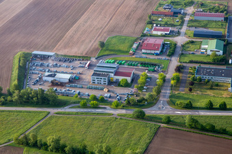 Oblique view of Niederlauterbach in the state Bas-Rhin, France