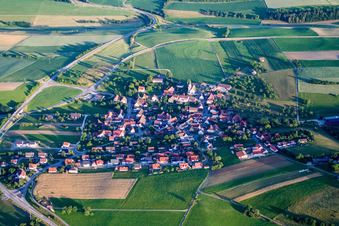 Aerial view of Village view in the district Mauenheim in Immendingen in the state Baden-Wuerttemberg, Germany