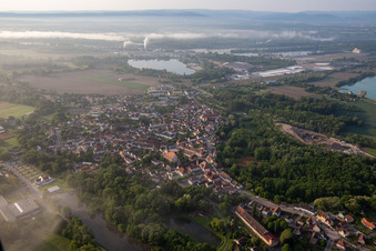 Lauterbourg in the state Bas-Rhin, France from the drone perspective