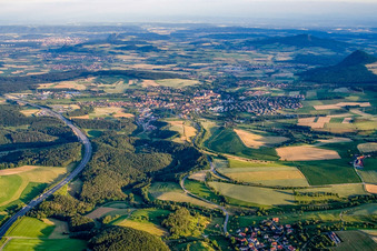Village next to the A81 from the north in Engen in the state Baden-Wuerttemberg, Germany