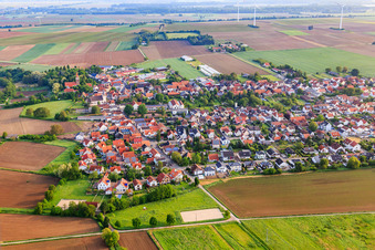 From the south in Minfeld in the state Rhineland-Palatinate, Germany