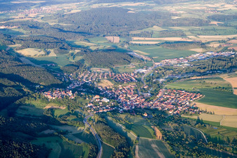 From the west in Aach in the state Baden-Wuerttemberg, Germany