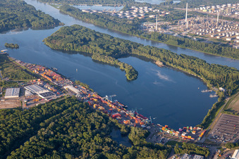 Container port in Wörth am Rhein in the state Rhineland-Palatinate, Germany