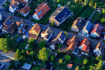 Aerial photograpy of Construction site MFH Waldstr in Kandel in the state Rhineland-Palatinate, Germany
