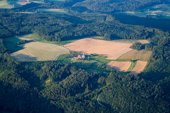 Aerial view of Dornsberg in the district Eckartsbrunn in Eigeltingen in the state Baden-Wuerttemberg, Germany