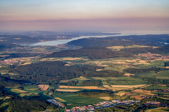 View from the west to Lake Constance in Aach in the state Baden-Wuerttemberg, Germany