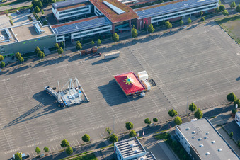 Oblique view of Measuring station in the district Queichheim in Landau in der Pfalz in the state Rhineland-Palatinate, Germany