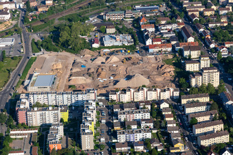 Development work in the Winbiet district and construction site for the new ALDI supermarket in Neustadt an der Weinstraße in the state Rhineland-Palatinate, Germany