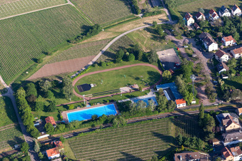 Outdoor pool in the district Mußbach in Neustadt an der Weinstraße in the state Rhineland-Palatinate, Germany