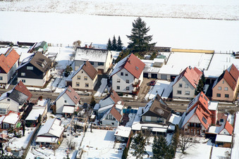 Wattstr in Freckenfeld in the state Rhineland-Palatinate, Germany from the plane