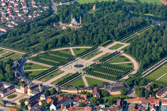 Schwetzingen Castle and the French baroque garden in Schwetzingen in the state of Baden-Wuerttemberg