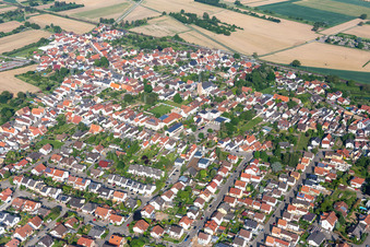 From the northeast in the district Heiligenstein in Römerberg in the state Rhineland-Palatinate, Germany