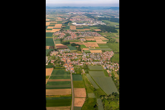 Town View of the streets and houses of the residential areas in Ottersheim bei Landau in the state Rhineland-Palatinate, Germany
