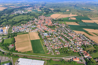 Bahnhofstrasse from the east in Rohrbach in the state Rhineland-Palatinate, Germany