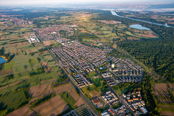 From the northeast in the district Forchheim in Rheinstetten in the state Baden-Wuerttemberg, Germany