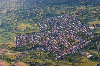From the west in the district Ettlingenweier in Ettlingen in the state Baden-Wuerttemberg, Germany