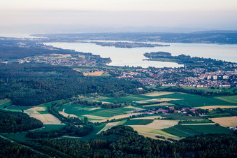Aerial view of Radolfzell in Radolfzell am Bodensee in the state Baden-Wuerttemberg, Germany