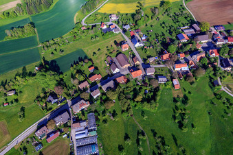 Aerial view of Village view from the east in the district Gundelshausen in Dornhan in the state Baden-Wuerttemberg, Germany