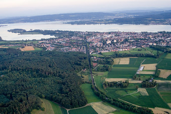 Radolfzell in Radolfzell am Bodensee in the state Baden-Wuerttemberg, Germany from above