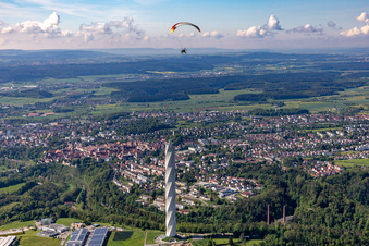 Site of the ThyssenKrupp testing tower for Speed elevators in Rottweil in Baden - Wuerttemberg. When finished the new landmark of the town of Rottweil will be the tallest structure in Baden-Wuerttemberg