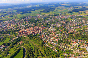 City overview from the north in Rottweil in the state Baden-Wuerttemberg, Germany