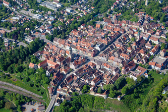 Old Town area and city center in Rottweil in the state Baden-Wurttemberg