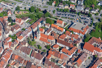 Church building of the cathedral of of Heilig-Kreuz-Muenster in Rottweil in the state Baden-Wurttemberg, Germany