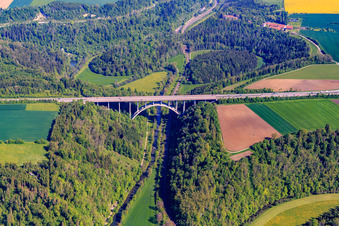 Oblique view of A81 Neckartal Bridge in Rottweil in the state Baden-Wuerttemberg, Germany