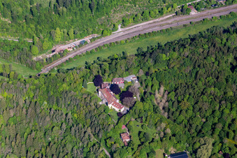 Aerial view of Franz Count of Bissingen in Dietingen in the state Baden-Wuerttemberg, Germany