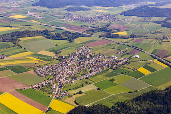 Aerial view of From the southwest in the district Irslingen in Dietingen in the state Baden-Wuerttemberg, Germany