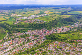 City view from the north in Sulz am Neckar in the state Baden-Wuerttemberg, Germany