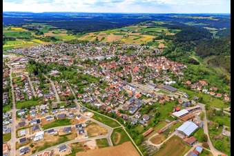 View of the town from the south in Dornhan in the state Baden-Wuerttemberg, Germany