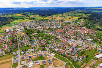 Aerial view of View of the town from the south in Dornhan in the state Baden-Wuerttemberg, Germany