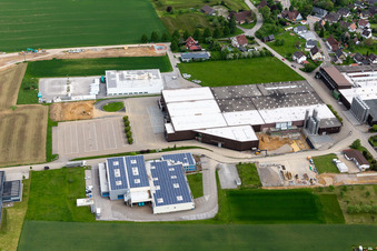 Building and production halls on the premises of Arp GmbH & Co. KG in Alpirsbach in the state Baden-Wurttemberg, Germany