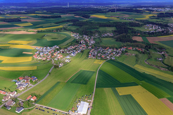 Village view from the west in the district Lackendorf in Dunningen in the state Baden-Wuerttemberg, Germany
