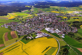 View of the town from the southwest in Dunningen in the state Baden-Wuerttemberg, Germany