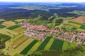 Village view from the southwest in the district Binsdorf in Geislingen in the state Baden-Wuerttemberg, Germany