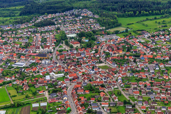 City view from the north towards the castle Geislingen in Geislingen in the state Baden-Wuerttemberg, Germany