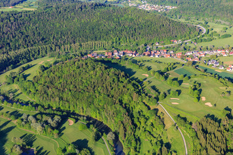 Aerial view of Hotel Schloss Weitenburg in the district Börstingen in Starzach in the state Baden-Wuerttemberg, Germany